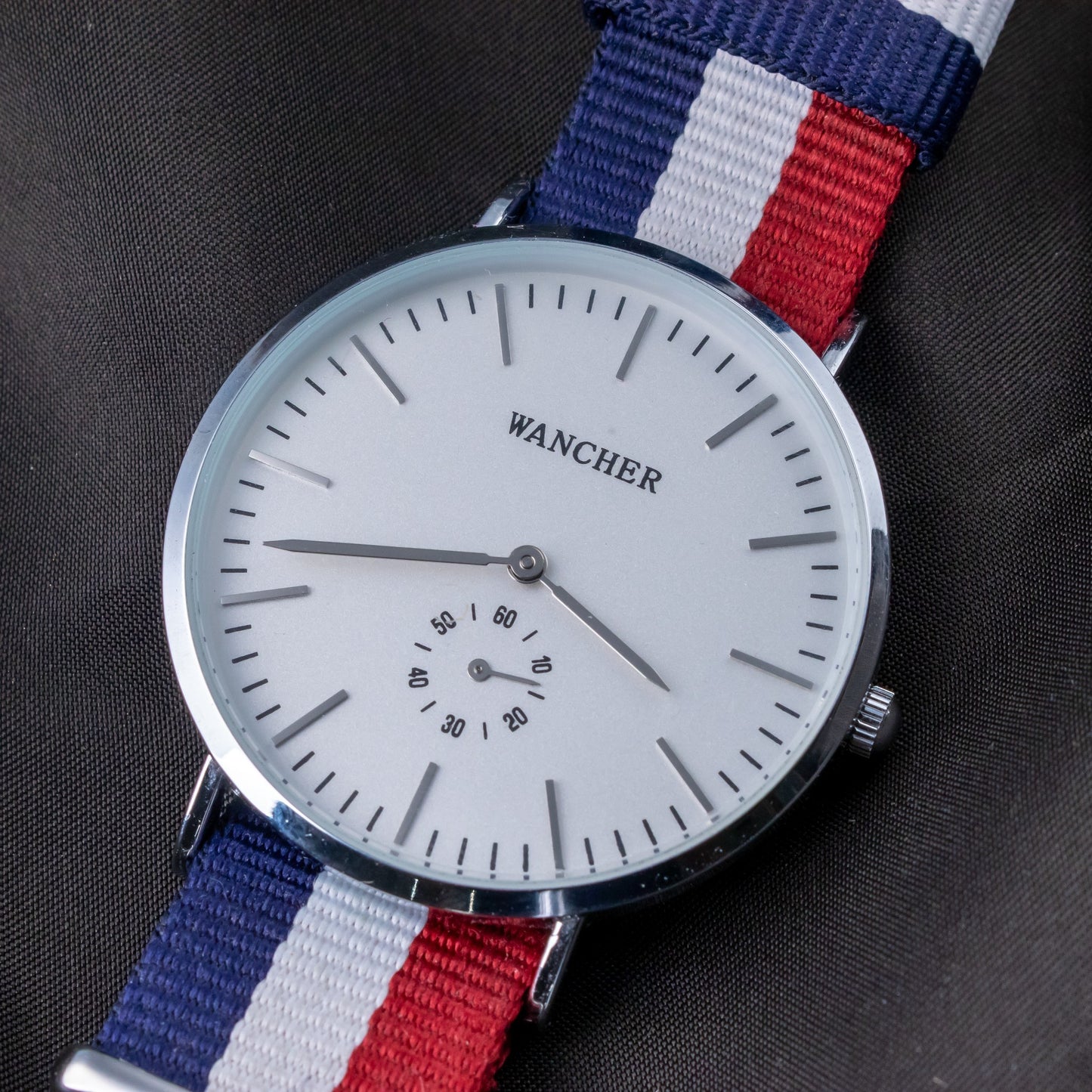 WANCHER White Dial 12-Hour Analog Quartz Movement Watch