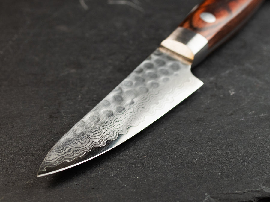 Gekko VG10 - Damascus Paring Knife 80mm Brown handle Kitchen Knife