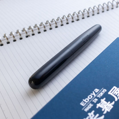 Eboya Houga Large Ebonite - Black 14K Gold Bock MF Nib Fountain Pen