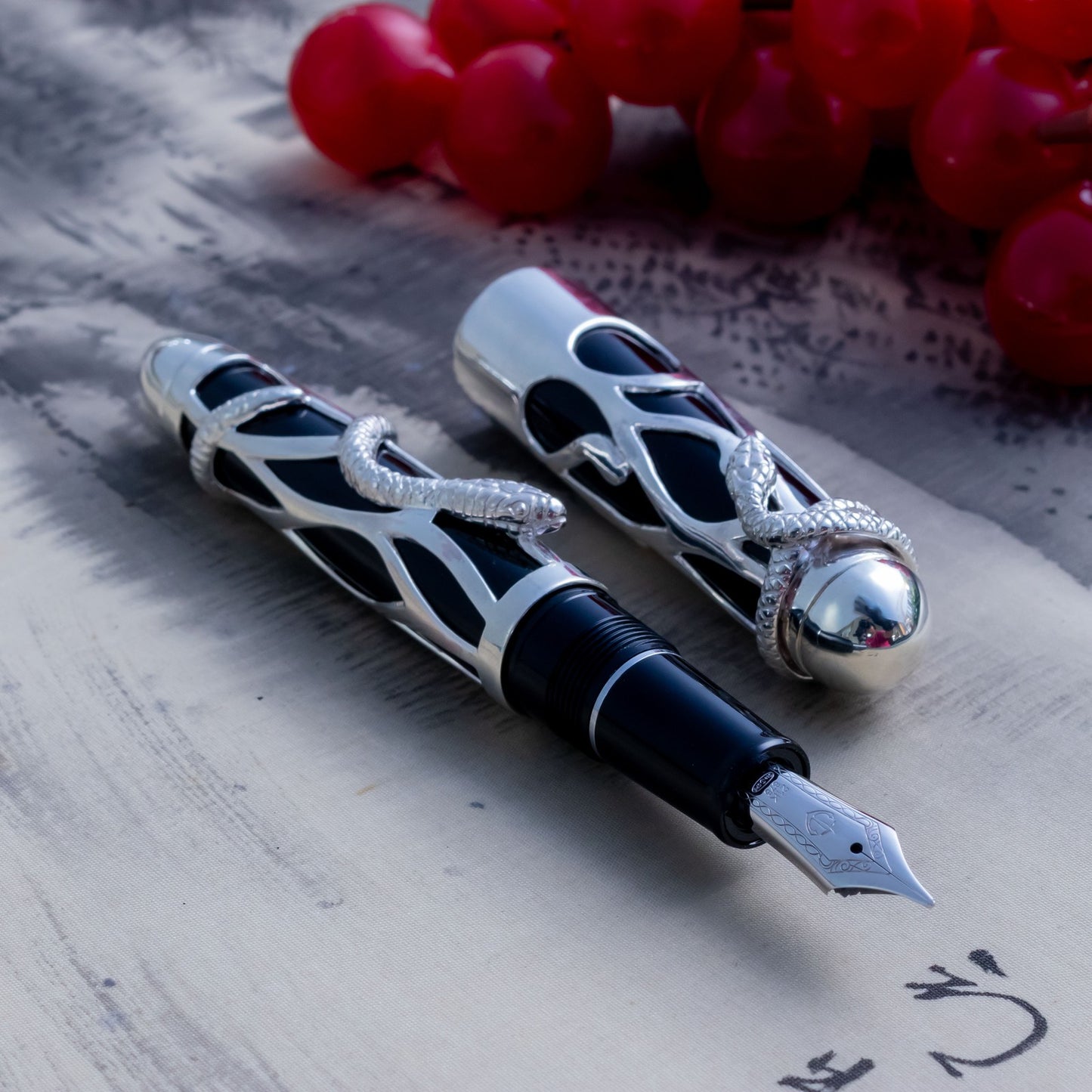 Kyomaru x Sailor Profit 21 Sterling Silver Hebi 21K White Gold Nib Fountain Pen (Copy)