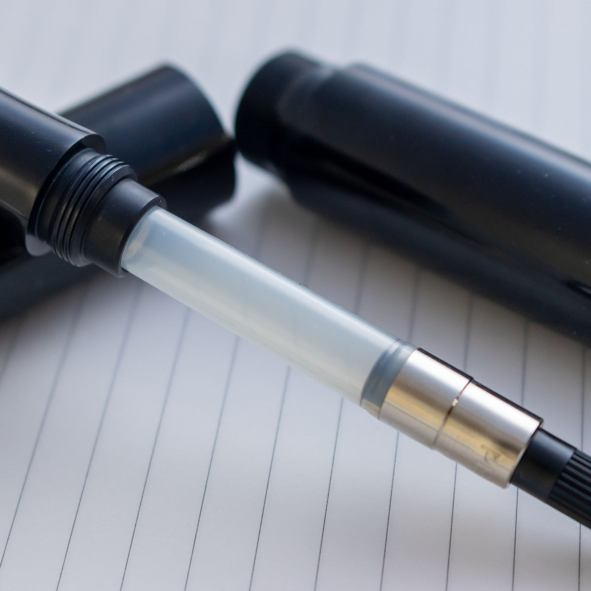 Eboya Houga Large Ebonite - Black 14K Gold Bock MF Nib Fountain Pen