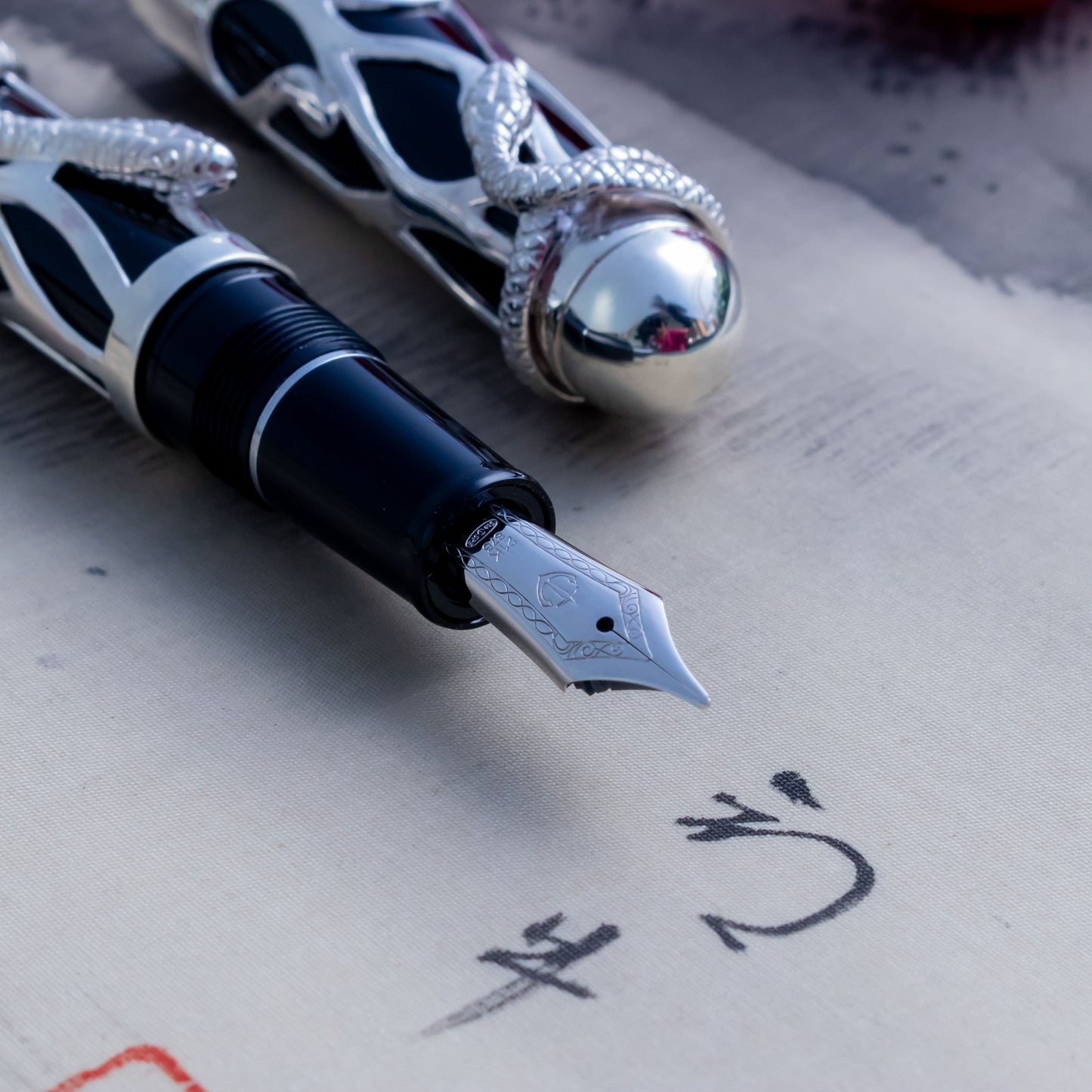 Kyomaru x Sailor Profit 21 Sterling Silver Hebi 21K White Gold Nib Fountain Pen (Copy)