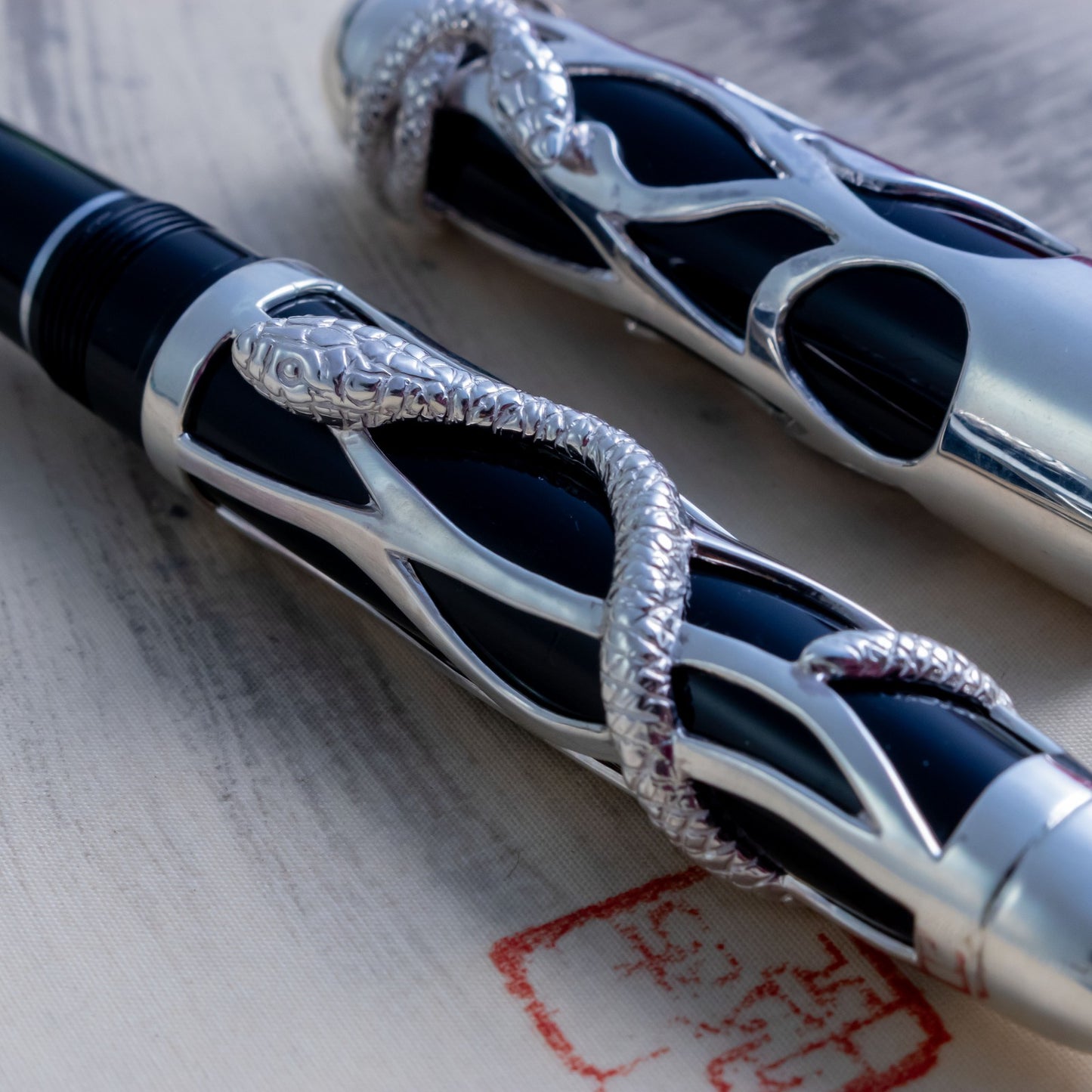 Kyomaru x Sailor Profit 21 Sterling Silver Hebi 21K White Gold Nib Fountain Pen (Copy)