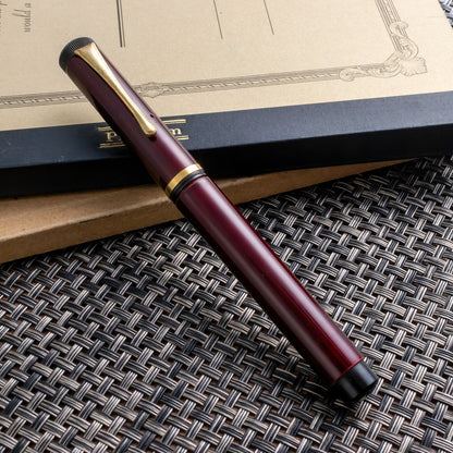 Ohashido Urushi Akatame-Nuri Ebonite Nagahara 14K B Nib Fountain Pen