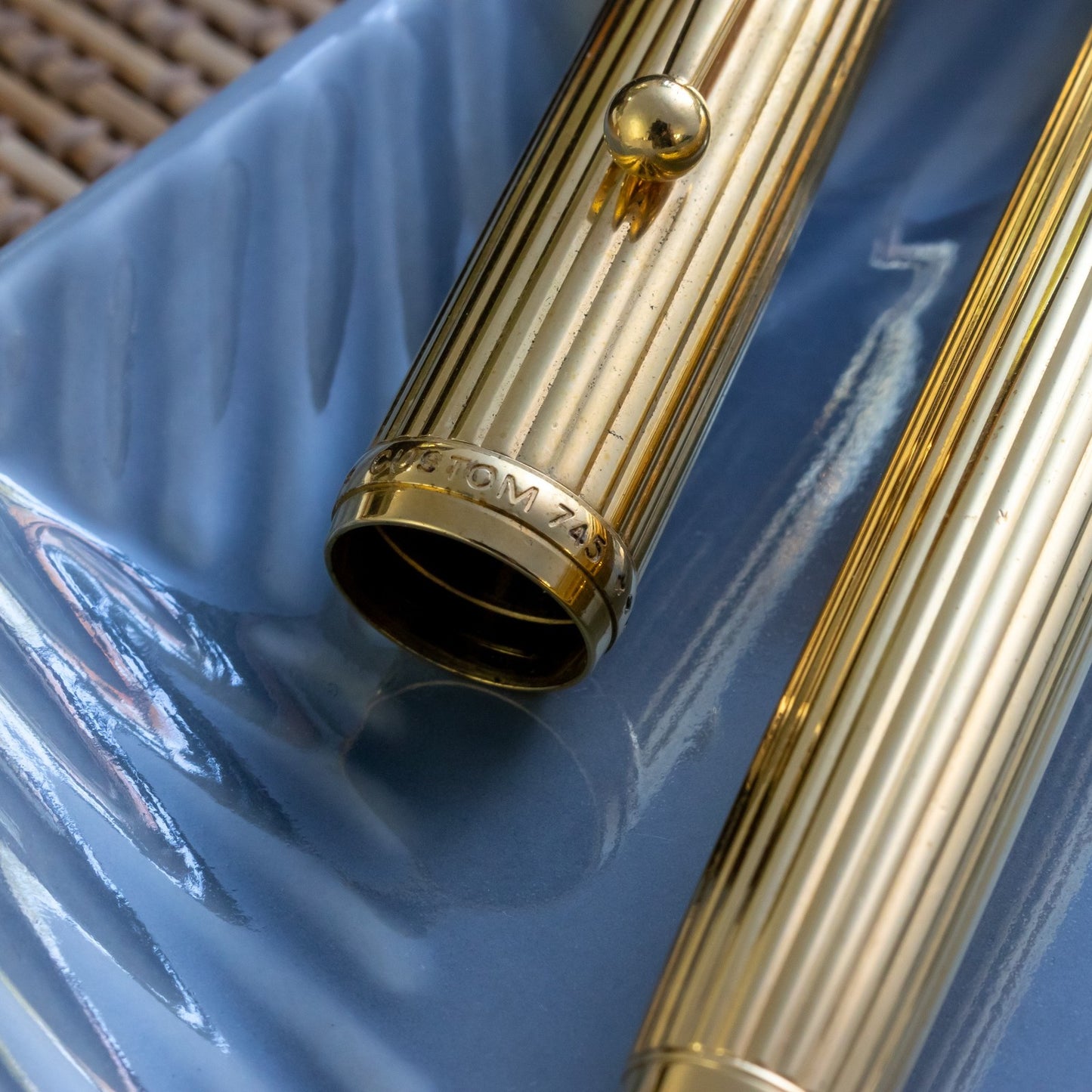 Pilot Custom 745 Gold Pinstripe 18K #10 Gold F Nib Fountain Pen