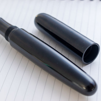 Eboya Houga Large Ebonite - Black 14K Gold Bock MF Nib Fountain Pen