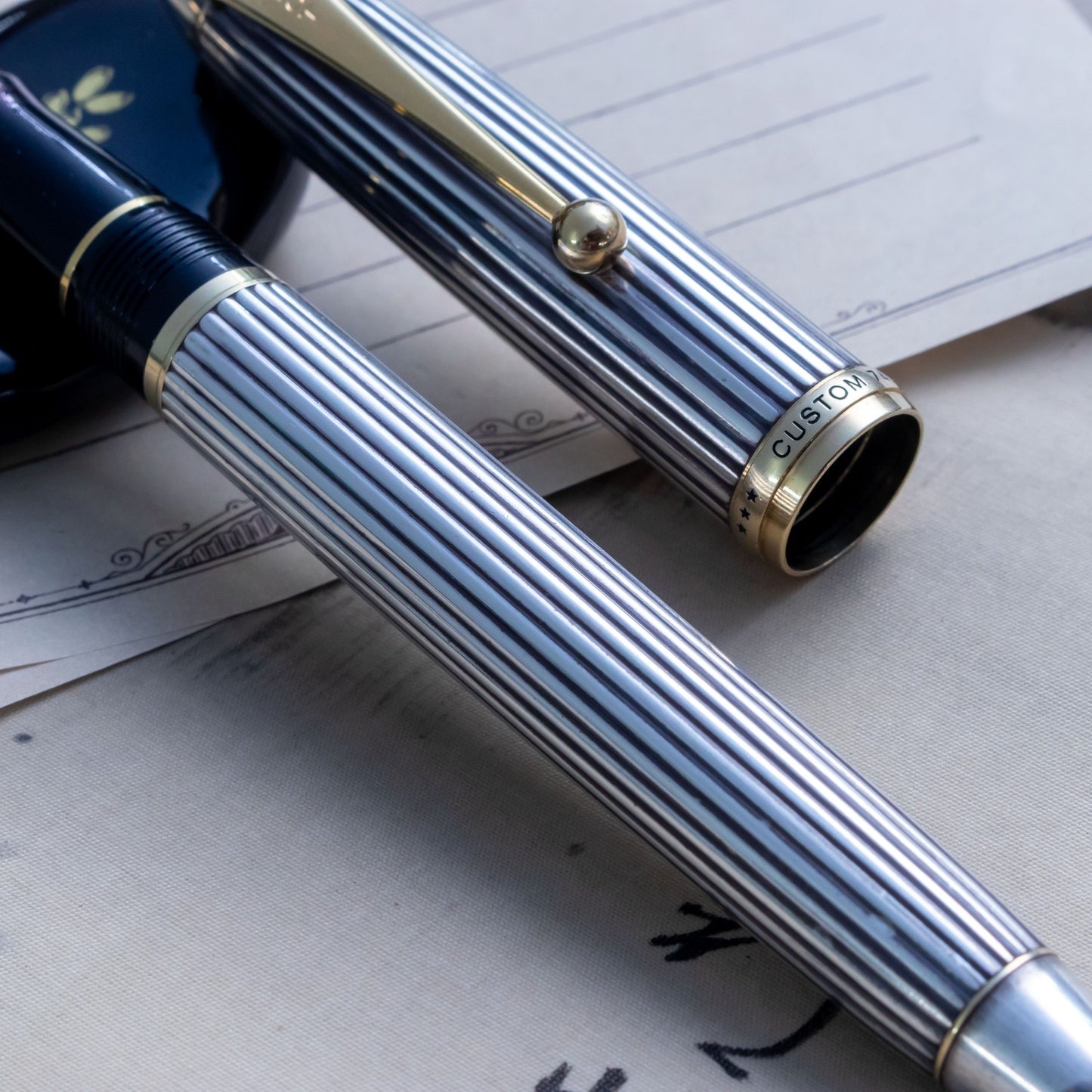 Pilot Custom 745 Sterling Silver 18K #10 F Nib Fountain Pen