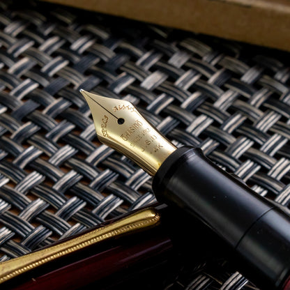 Ohashido Urushi Akatame-Nuri Ebonite Nagahara 14K B Nib Fountain Pen