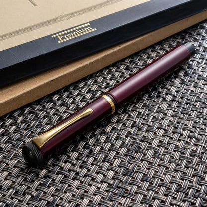Ohashido Urushi Akatame-Nuri Ebonite Nagahara 14K B Nib Fountain Pen