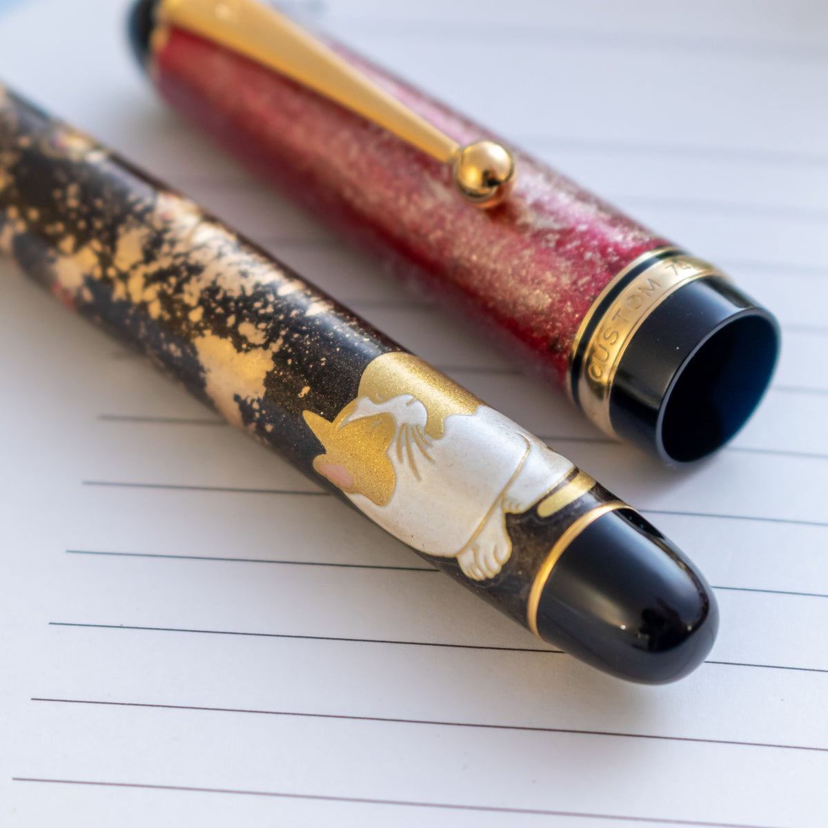 Custom Pilot Custom 74 Golden Neko Fountain Pen 14K #5 B Gold Nib