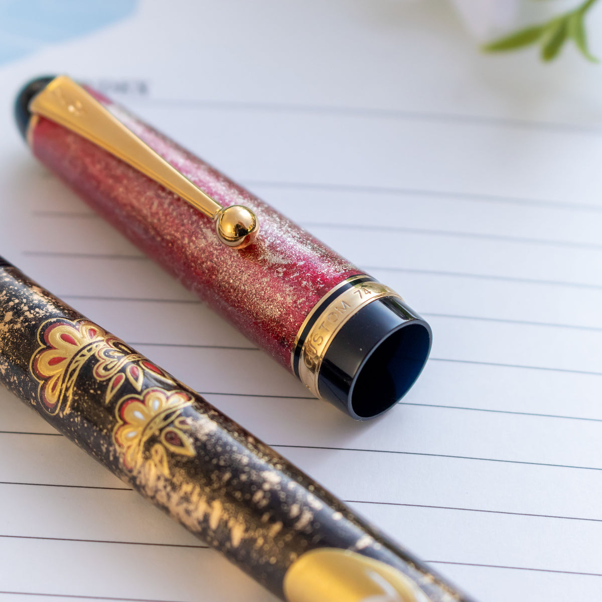 Custom Pilot Custom 74 Golden Neko Fountain Pen 14K #5 B Gold Nib