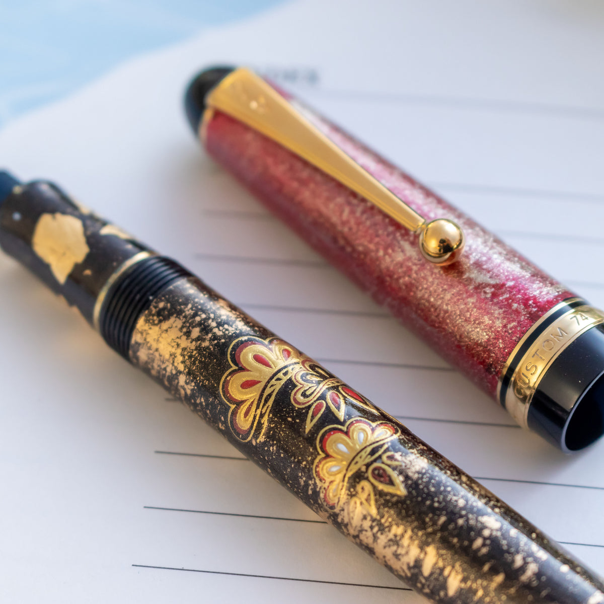 Custom Pilot Custom 74 Golden Neko Fountain Pen 14K #5 B Gold Nib