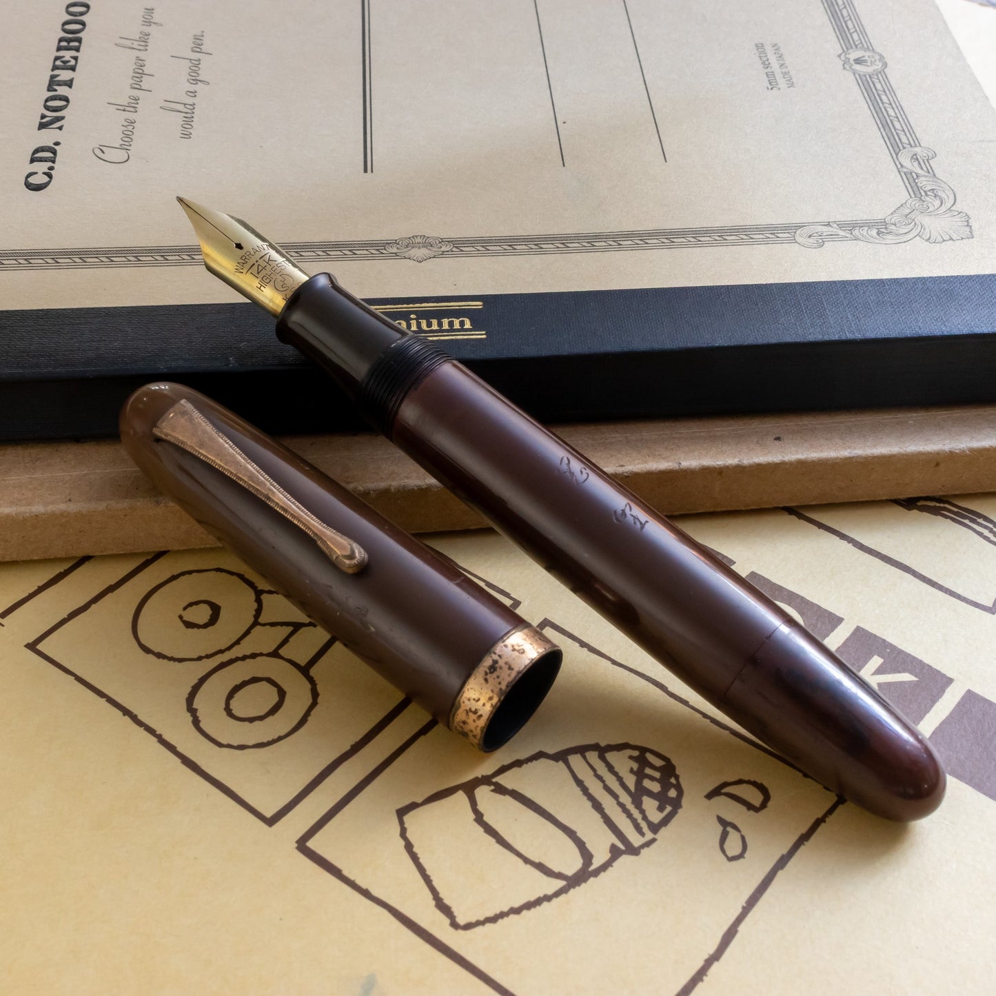 Japanese Crafted Urushi Ebonite Fountain Pen