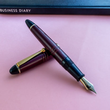 Ohashido Urushi Akatame-Nuri Ebonite Fountain Pen