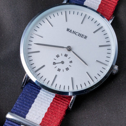 WANCHER White Dial 12-Hour Analog Quartz Movement Watch