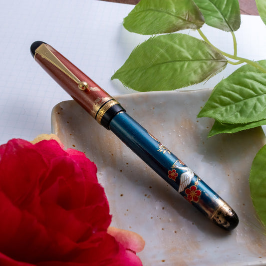 Customized Pilot Custom 74 Ume Ni Tsuru Motif Fountain Pen