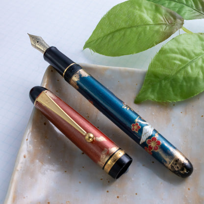 Customized Pilot Custom 74 Ume Ni Tsuru Motif Fountain Pen