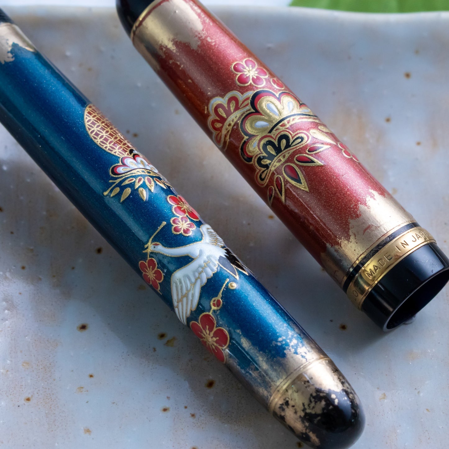 Customized Pilot Custom 74 Ume Ni Tsuru Motif Fountain Pen