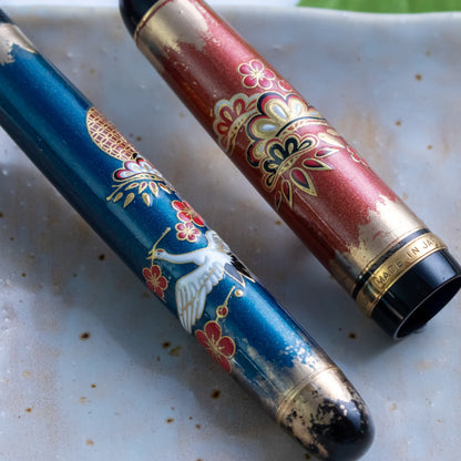 Customized Pilot Custom 74 Ume Ni Tsuru Motif Fountain Pen