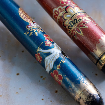 Customized Pilot Custom 74 Ume Ni Tsuru Motif Fountain Pen