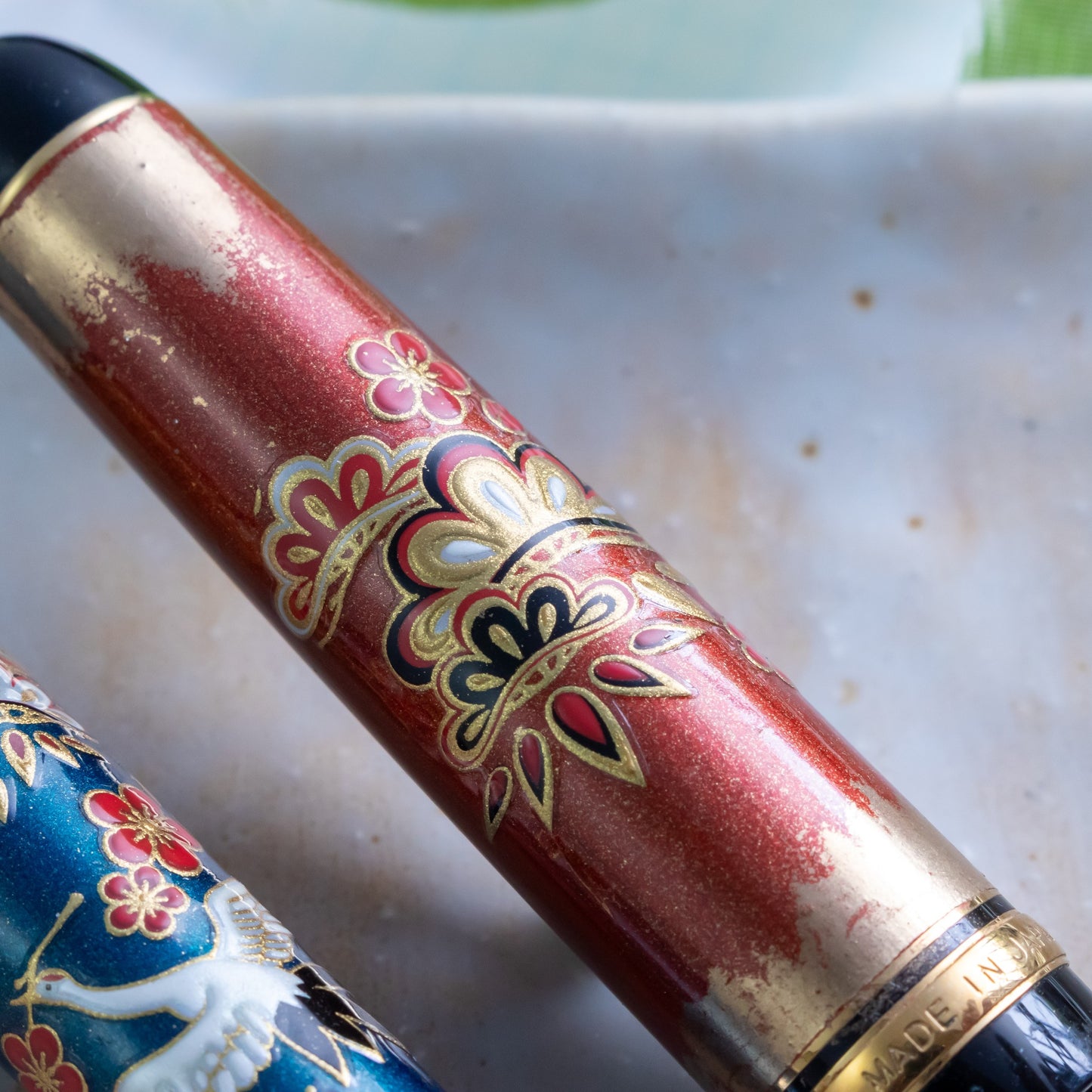 Customized Pilot Custom 74 Ume Ni Tsuru Motif Fountain Pen