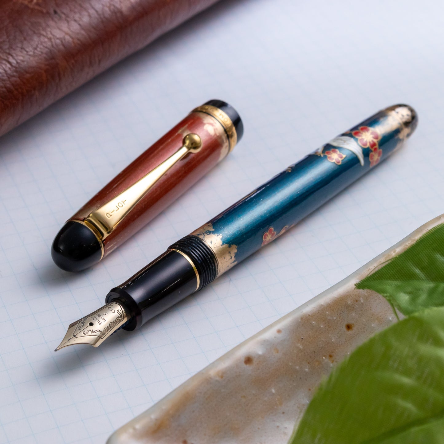 Customized Pilot Custom 74 Ume Ni Tsuru Motif Fountain Pen