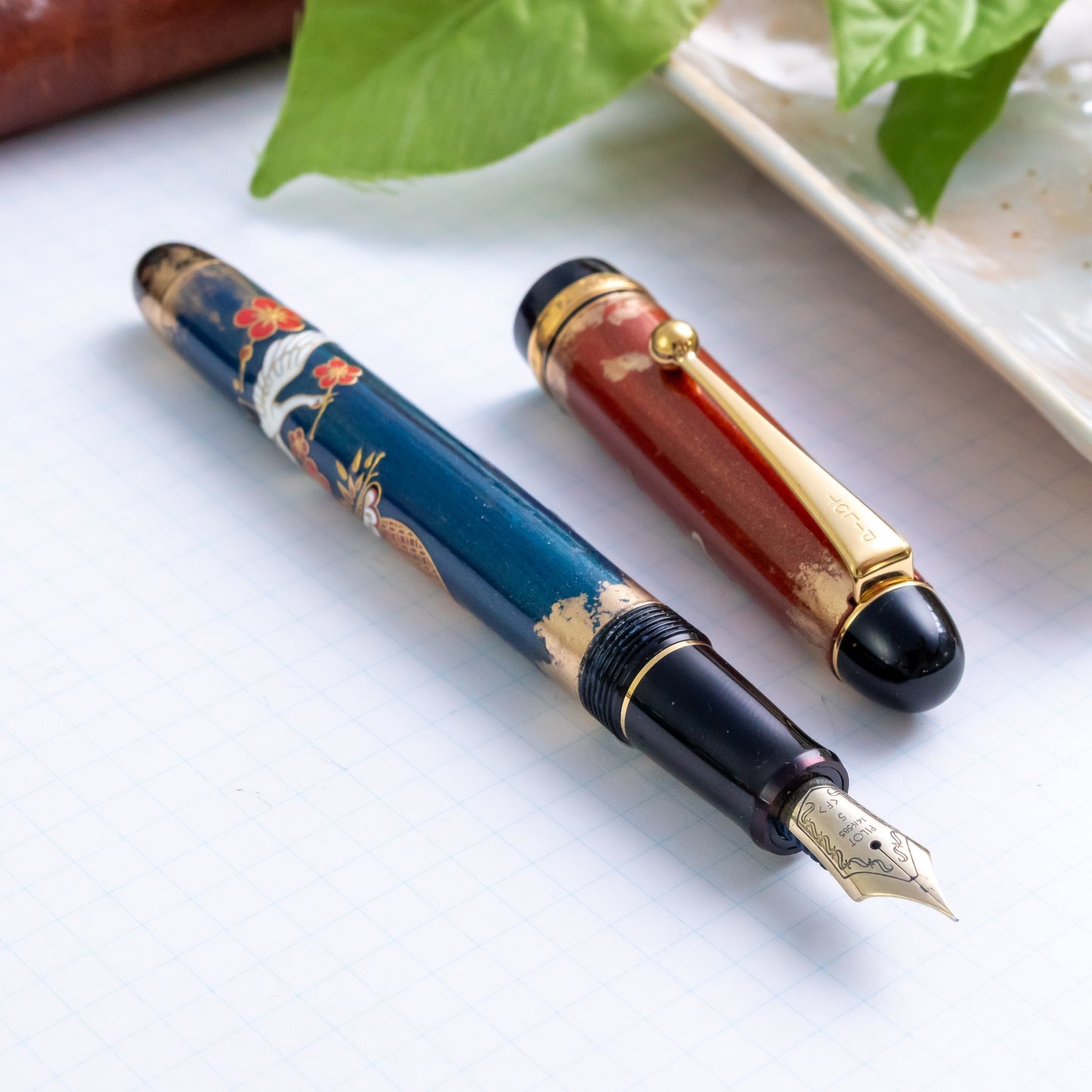 Customized Pilot Custom 74 Ume Ni Tsuru Motif Fountain Pen