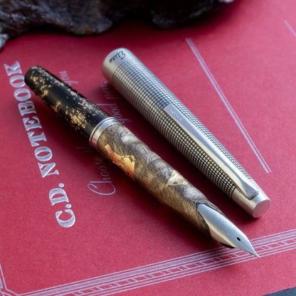 1977 Pilot Elite Sterling Silver Obsidian Grotto Fountain Pen