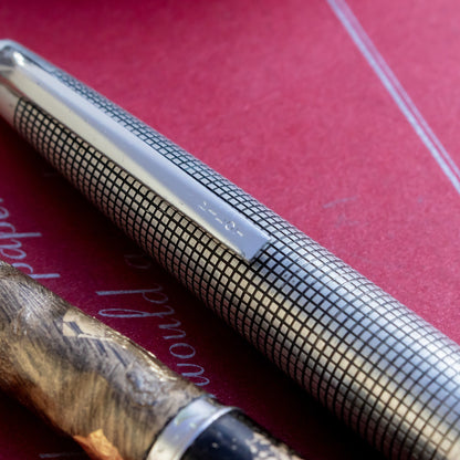 1977 Pilot Elite Sterling Silver Obsidian Grotto Fountain Pen
