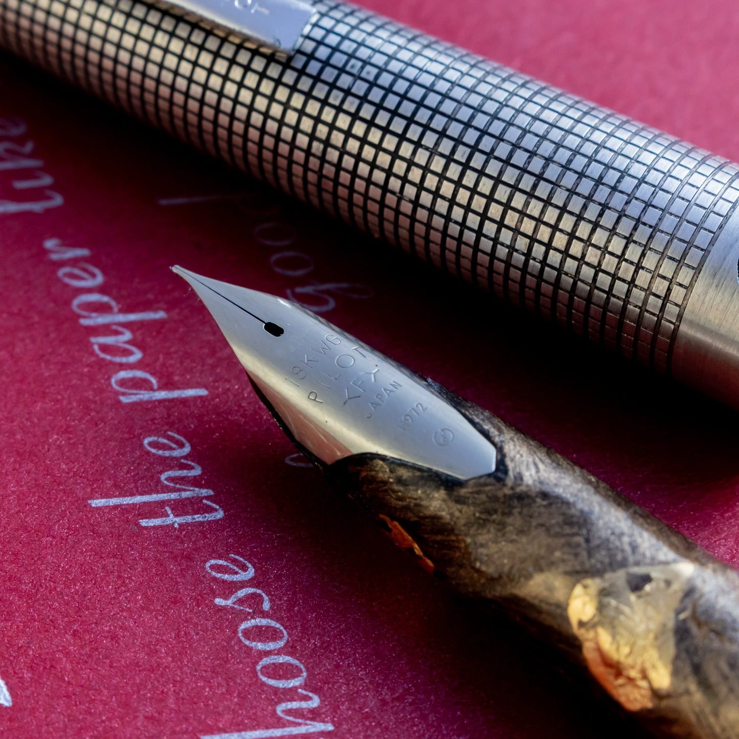 1977 Pilot Elite Sterling Silver Obsidian Grotto Fountain Pen