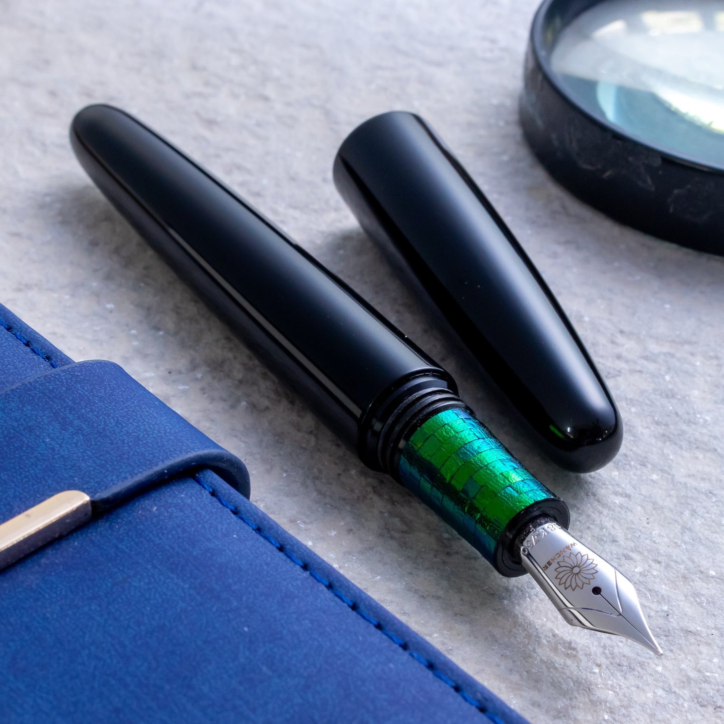 Wancher Dream Pen Tamamushi Wing Maki-e Taishi no Yume 18K WG F Nib Fountain Pen