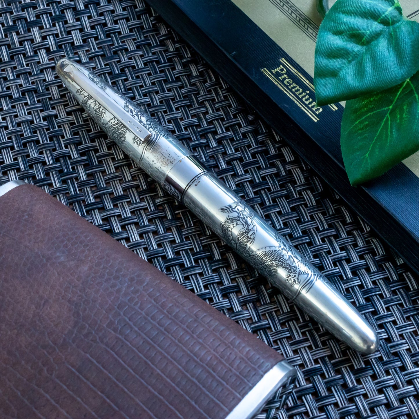 Vintage Pilot Namiki Sterling Silver Dragon Motif Fountain Pen
