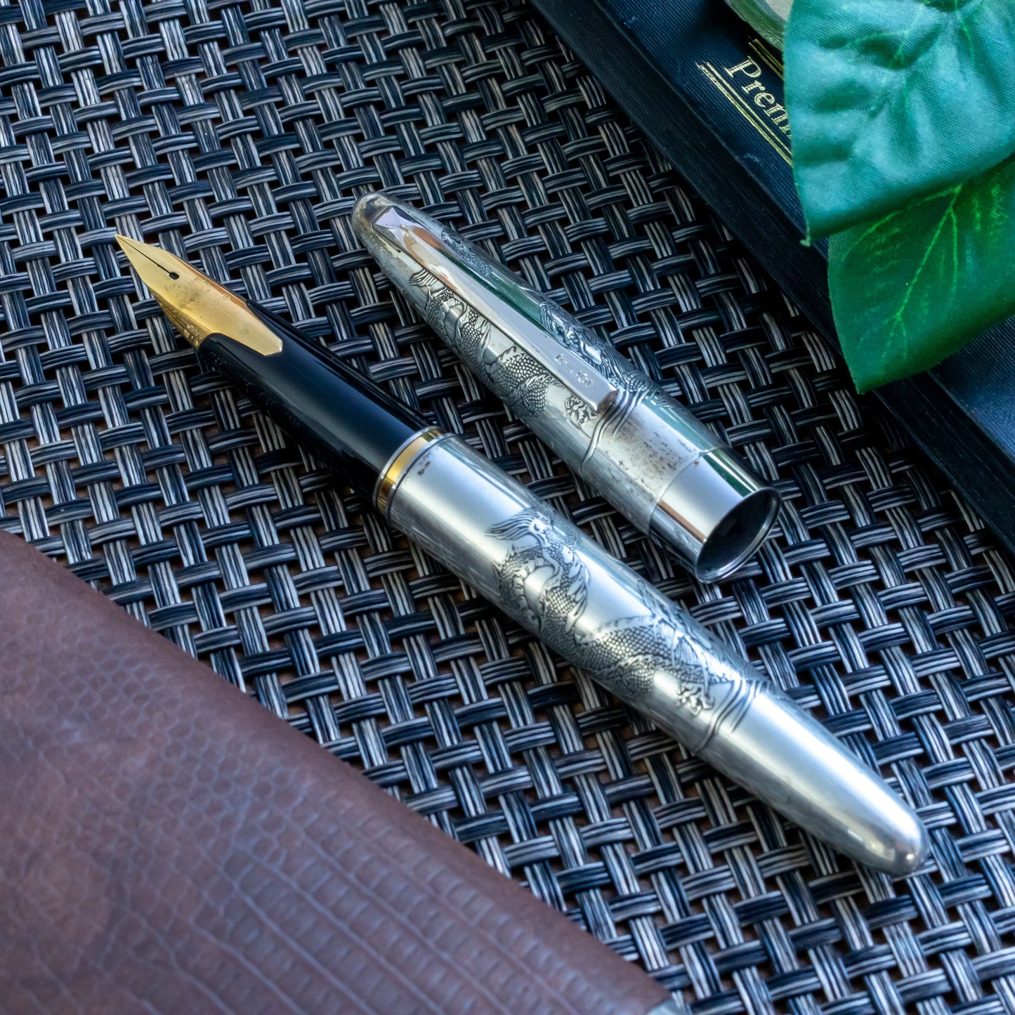 Vintage Pilot Namiki Sterling Silver Dragon Motif Fountain Pen