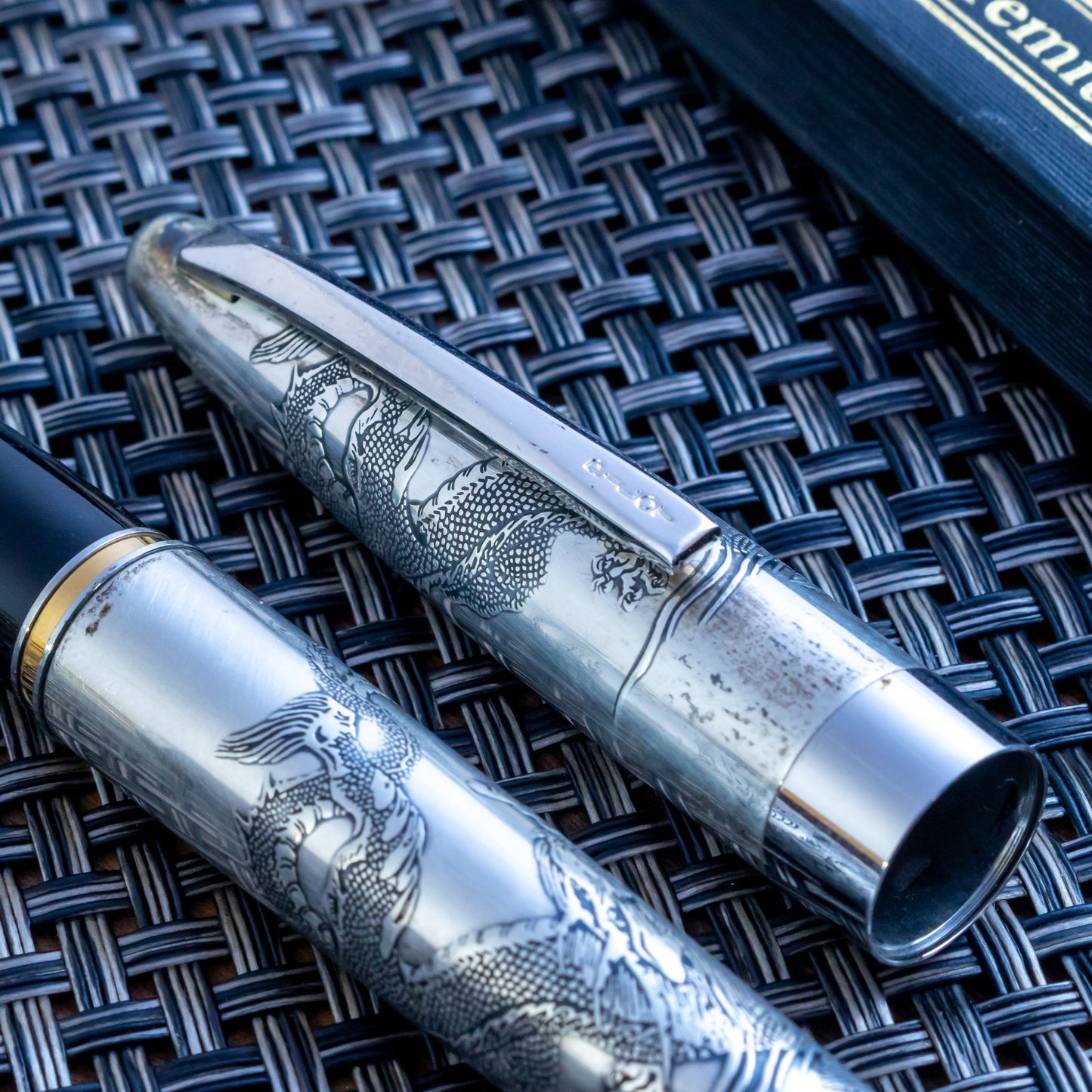 Vintage Pilot Namiki Sterling Silver Dragon Motif Fountain Pen