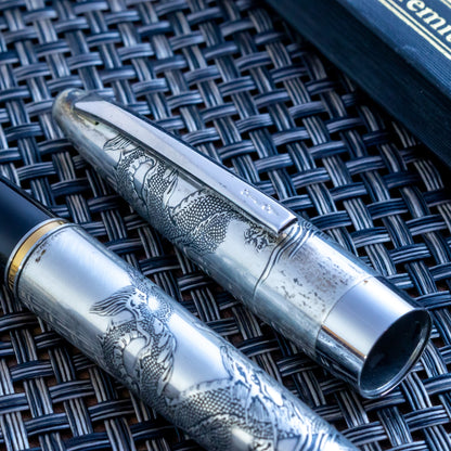 Vintage Pilot Namiki Sterling Silver Dragon Motif Fountain Pen