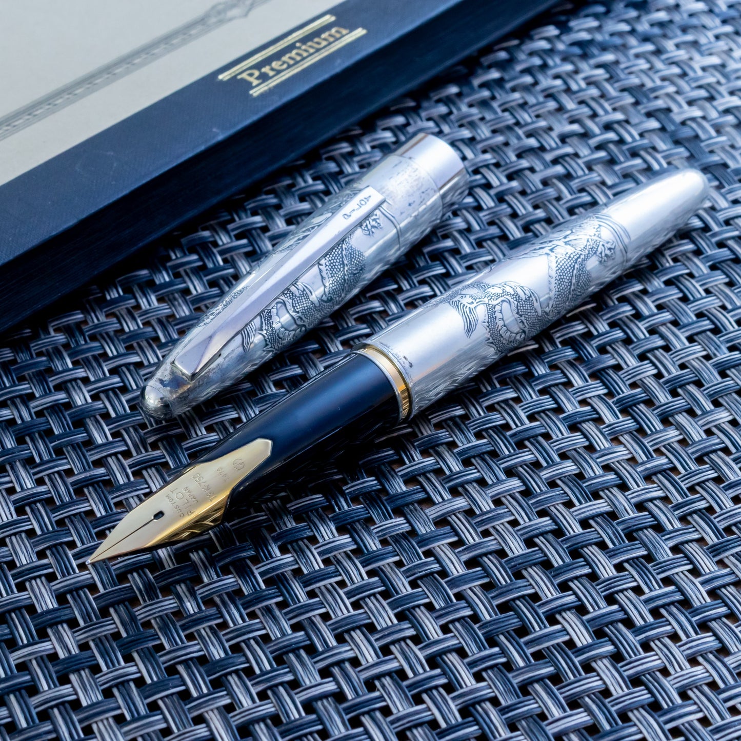 Vintage Pilot Namiki Sterling Silver Dragon Motif Fountain Pen