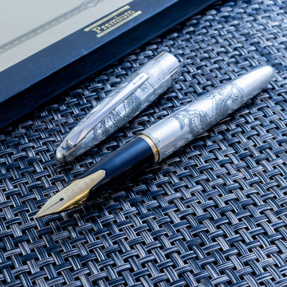 Vintage Pilot Namiki Sterling Silver Dragon Motif Fountain Pen