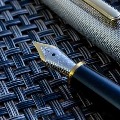 1990s Montblanc Solitaire 925 Sterling Silver Fountain Pen