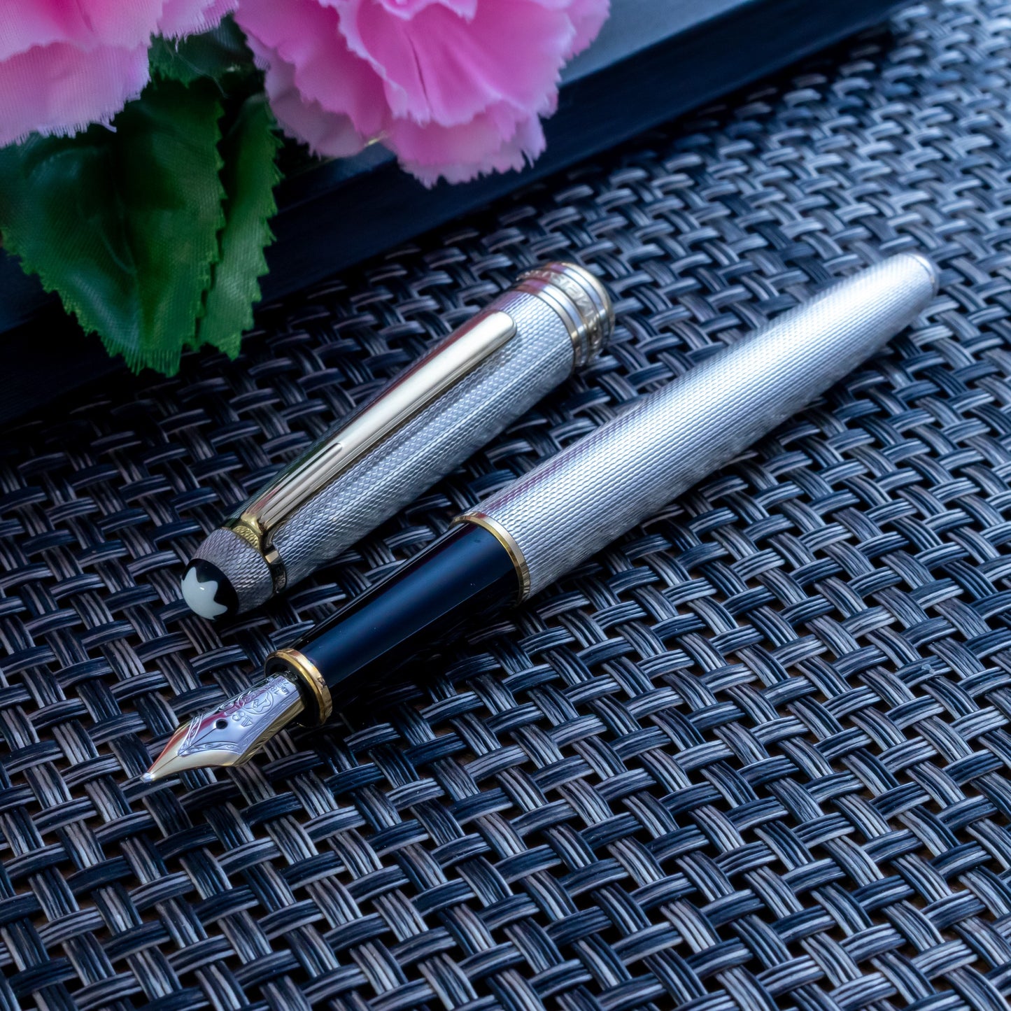 1990s Montblanc Solitaire 925 Sterling Silver Fountain Pen