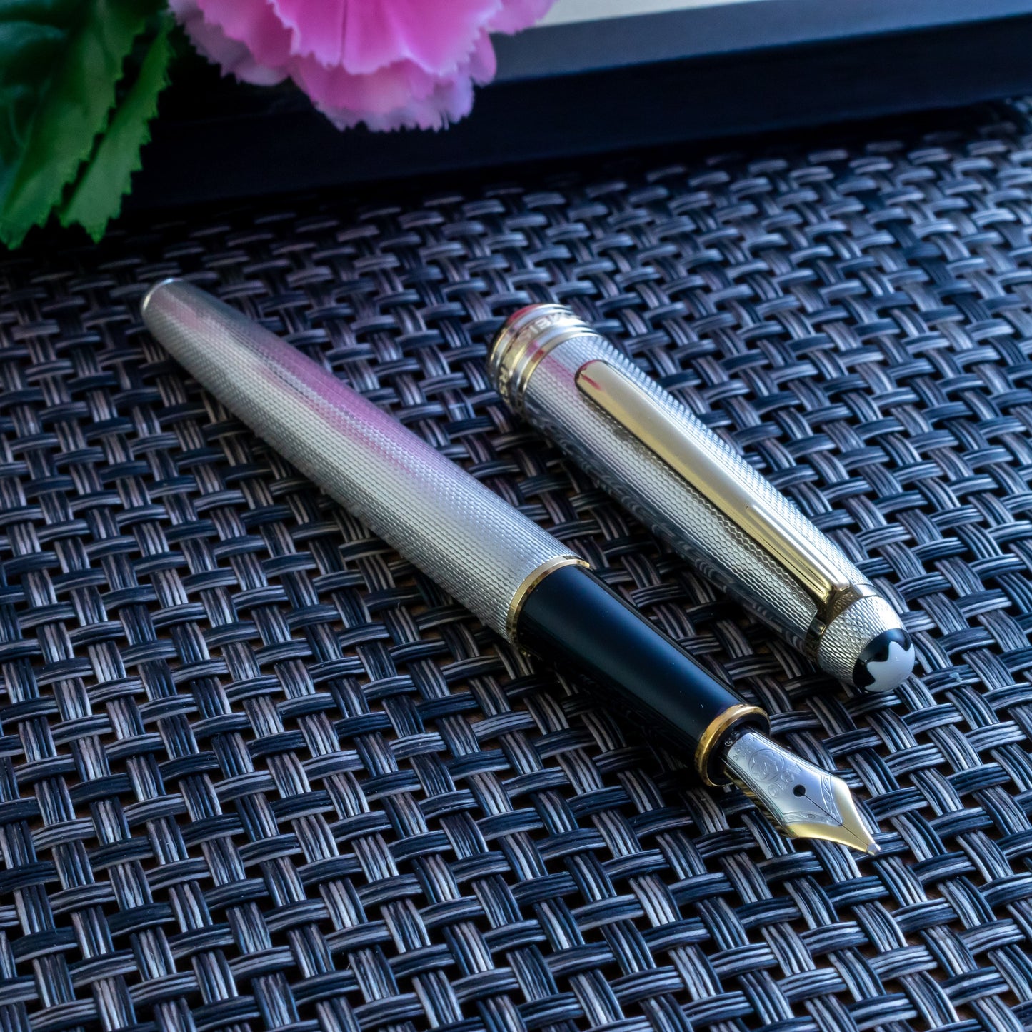 1990s Montblanc Solitaire 925 Sterling Silver Fountain Pen