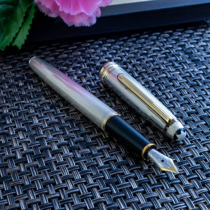 1990s Montblanc Solitaire 925 Sterling Silver Fountain Pen