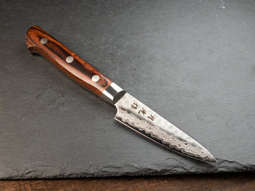 Gekko VG10 - Damascus Paring Knife 80mm Brown handle Kitchen Knife