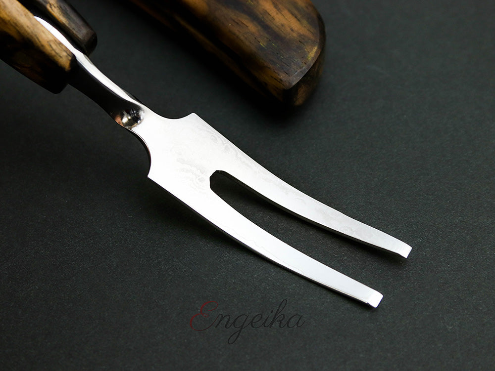 Goto Kurogaki Damascus Folding Knife & Fork Set