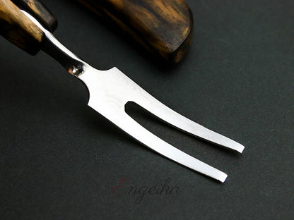 Goto Kurogaki Damascus Folding Knife & Fork Set